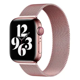 Apple Watch (38/40/SE/41mm) Lippa Magnetisk Rustfri Stål Rem - Rose Gold