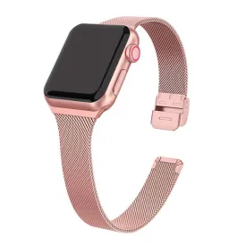 Apple Watch (38/40/SE/41MM) Tech-Protect Thin Milanese Rustfri Stål Rem - Rose Gold