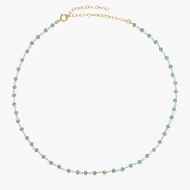 Aqua Agate Gemstone Choker