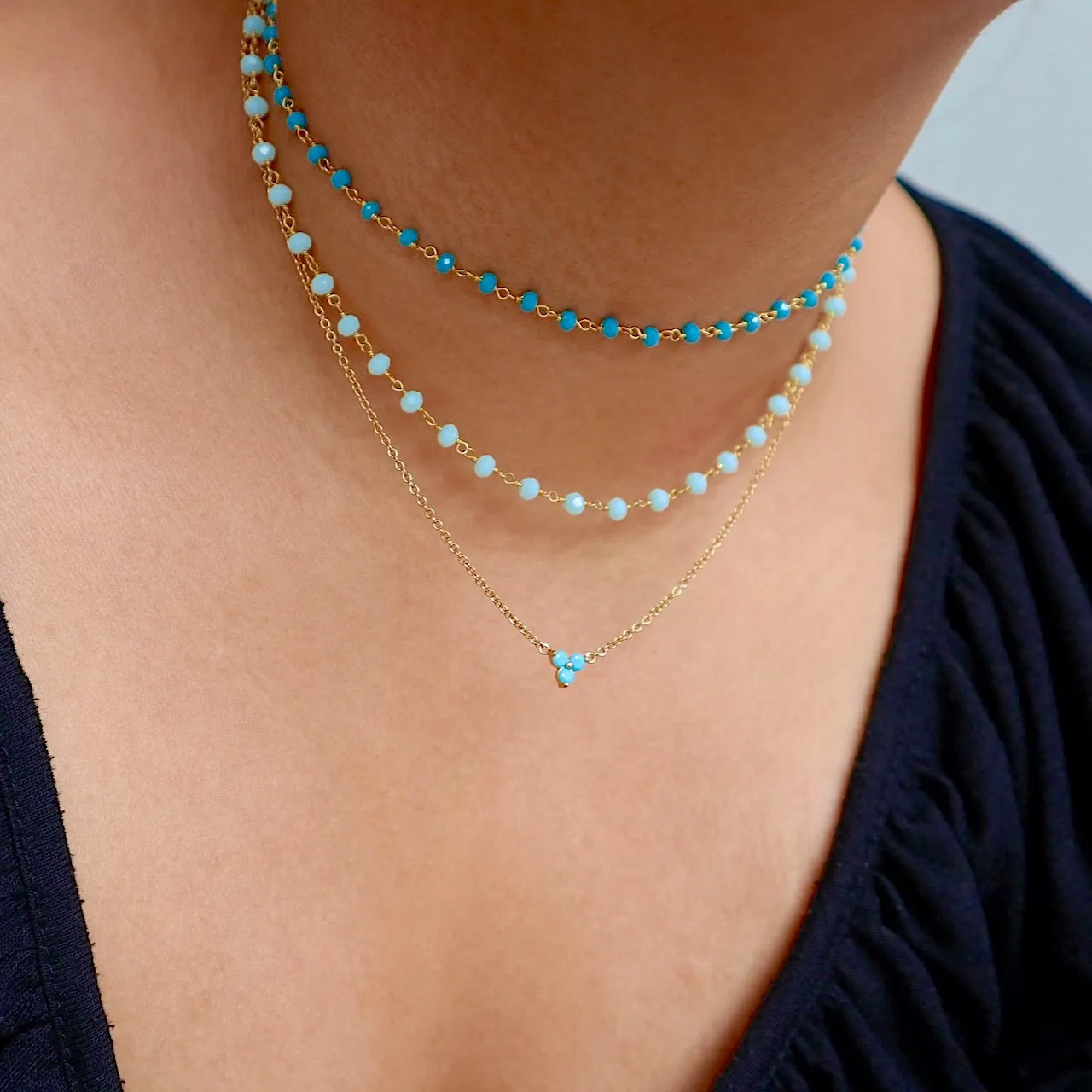 Aqua Agate Gemstone Choker