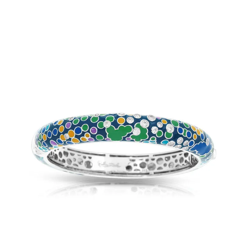 Artiste Collection Blue And Multicolor Italian Enamel Bangle