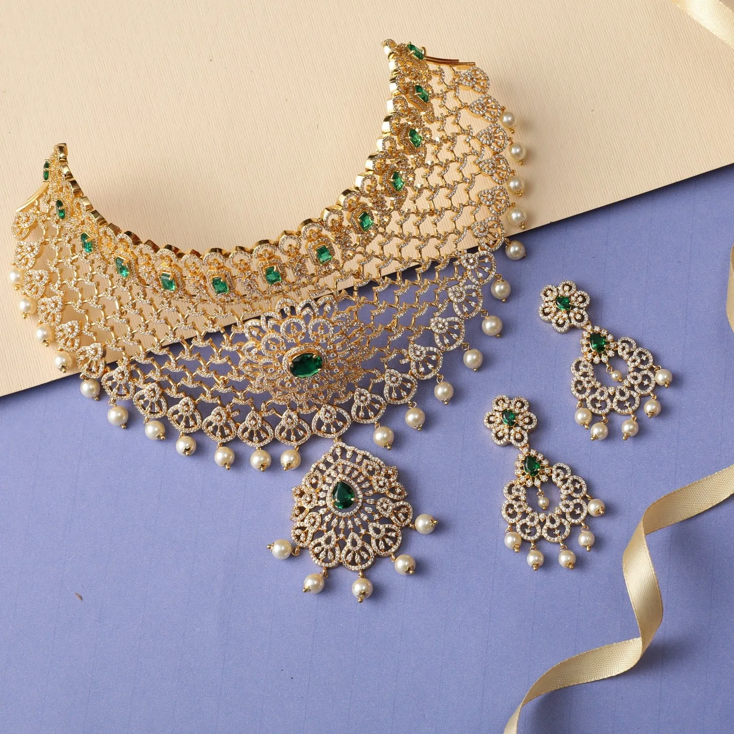 Aruni Nakshatra CZ Bridal Choker Set