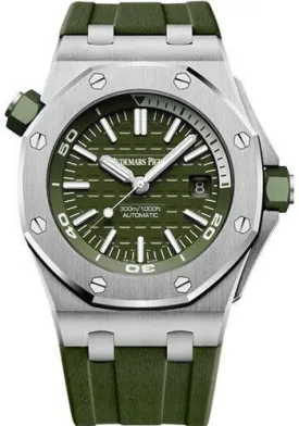 Audemars Piguet Royal Oak Offshore Diver Watch-Green Dial 42mm-15710ST.OO.A052CA.01