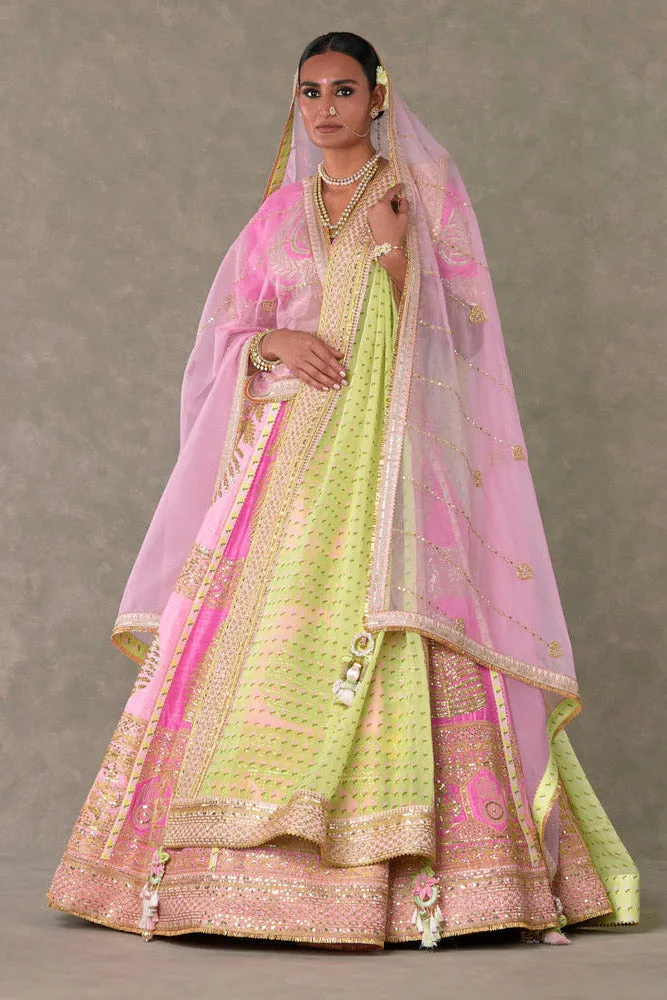 Barfi Pink Paan Patti Lehenga Set