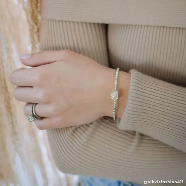 Beaded Cuff Bracelet - Heart