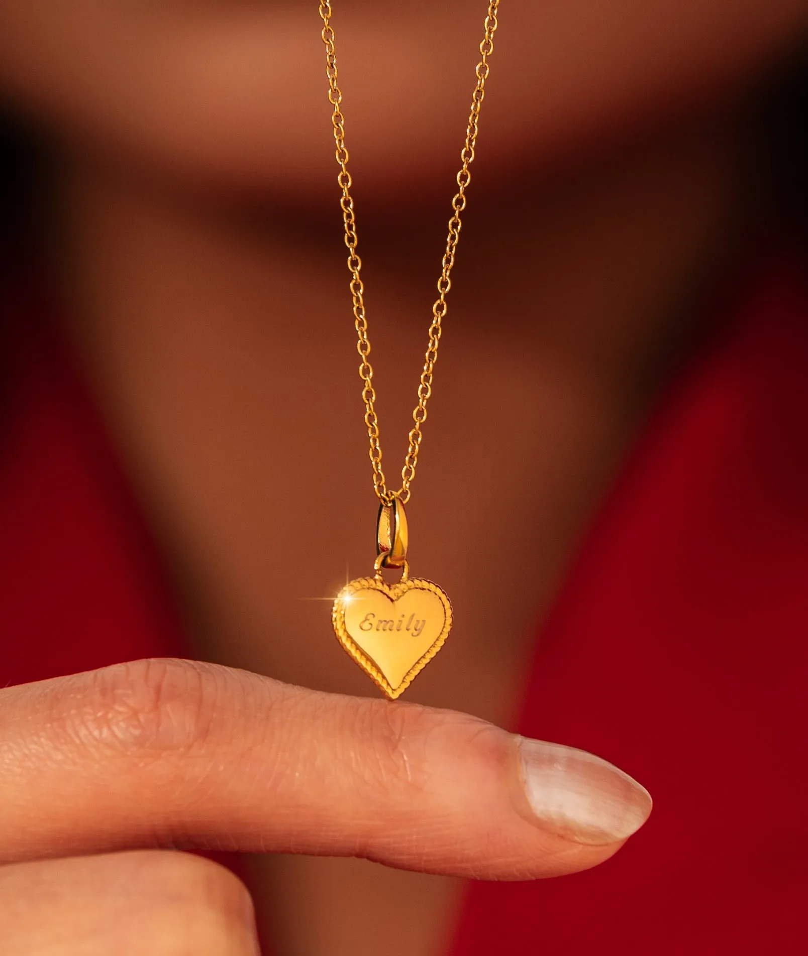 Beaded Heart Matching Necklace & Bracelet Set in Gold