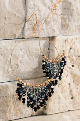 Beaded Tassel Chandelier Earrings