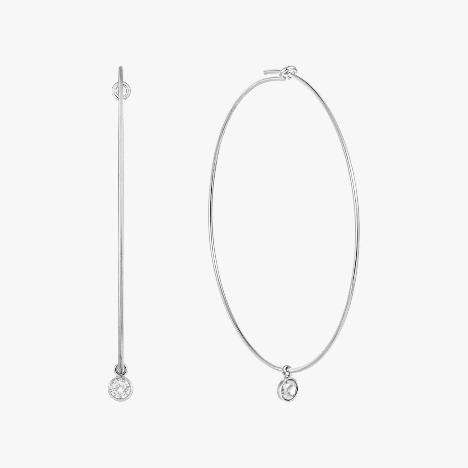 Bezel Big Hoop Earrings