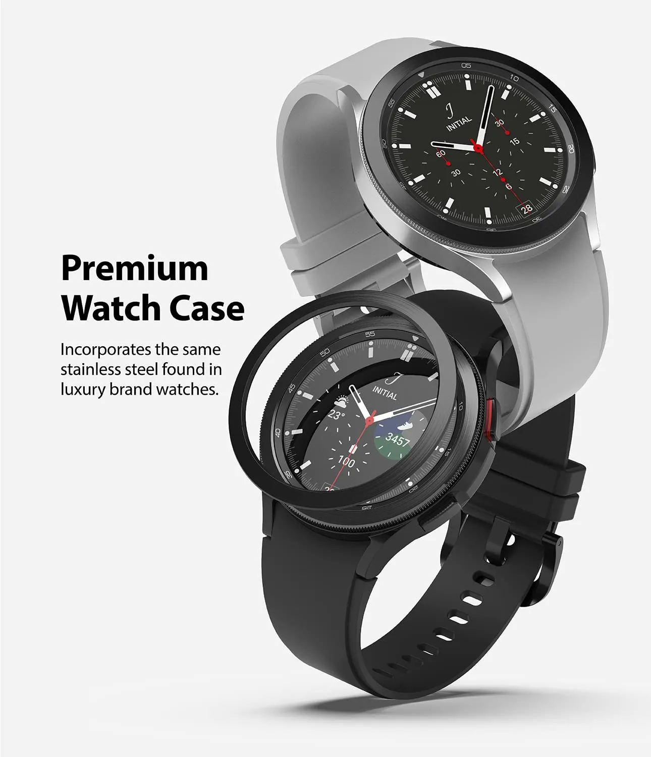 Bezel Styling Compatible with Samsung Galaxy Watch 4 Classic 46mm - Black [46-05]