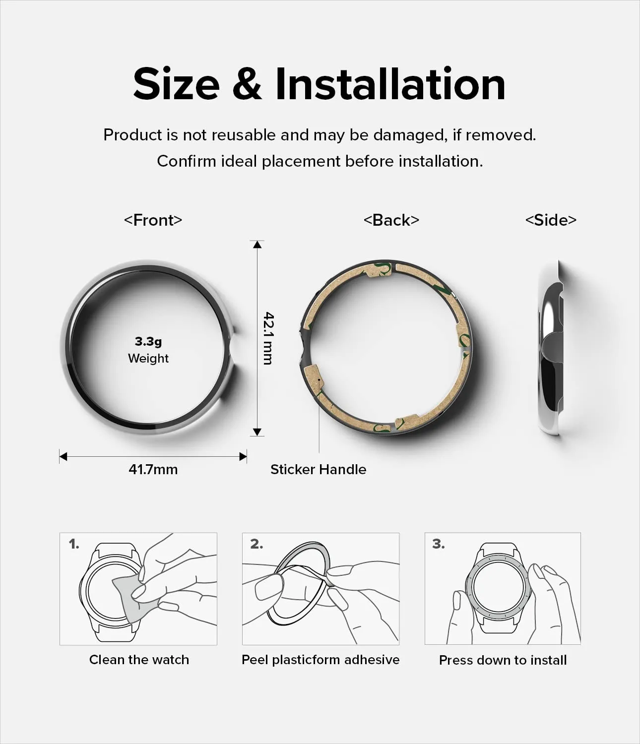 Bezel Styling for Google Pixel Watch 40mm - 40-01 (ST) Silver