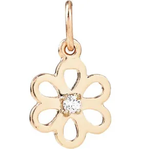 Birthstone Flower Charm With Diamond