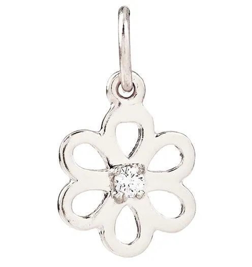 Birthstone Flower Charm With Diamond