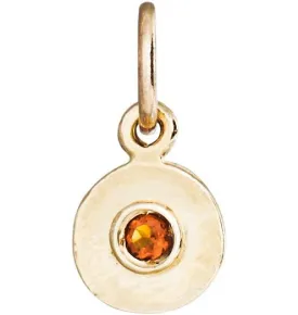 Birthstone Mini Disk Charm With Citrine