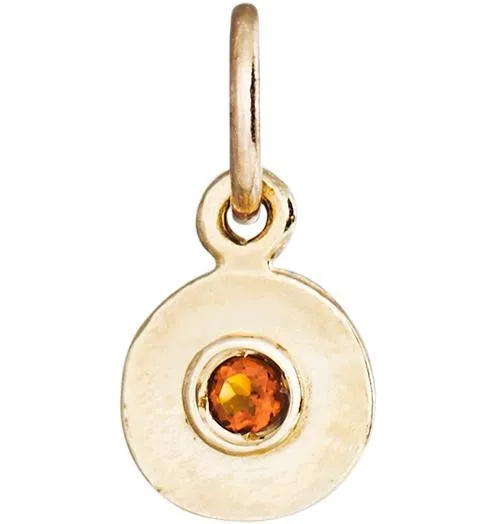 Birthstone Mini Disk Charm With Citrine