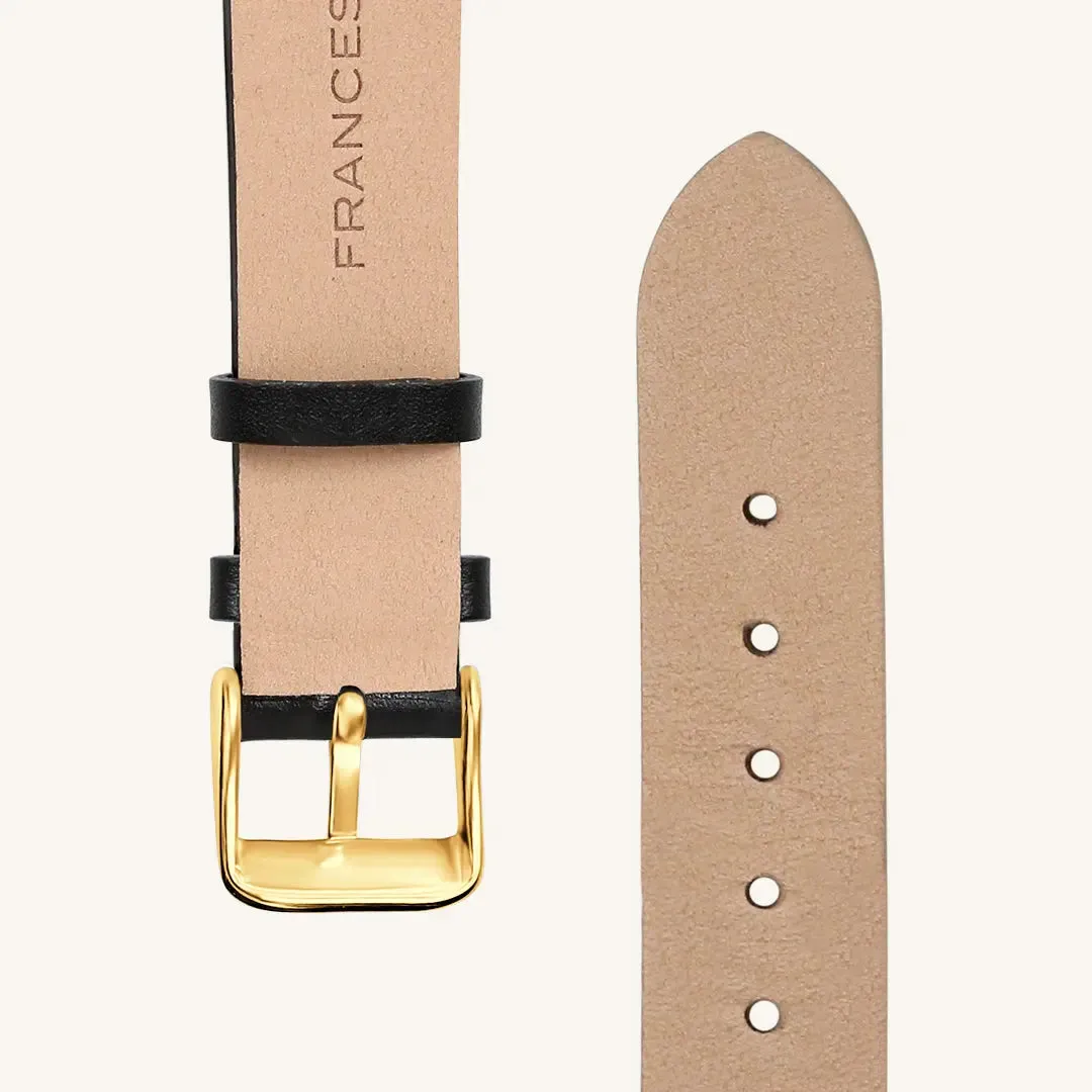 Black Leather Watch Band