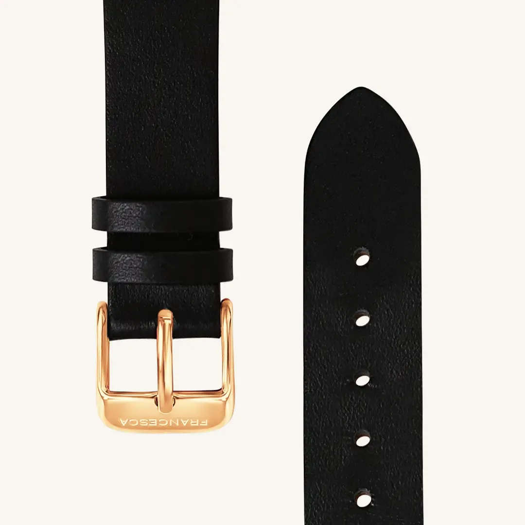 Black Leather Watch Band