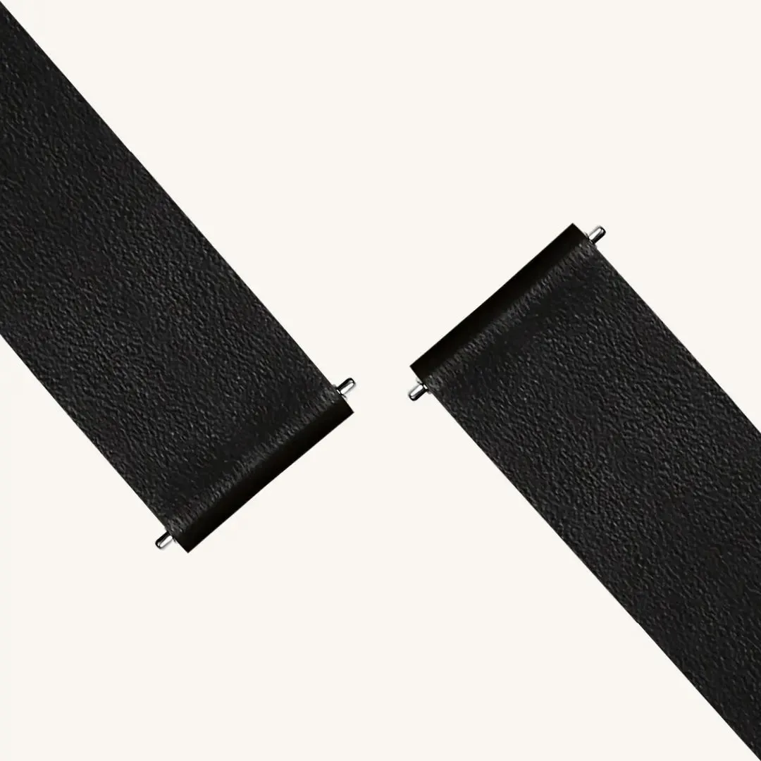 Black Leather Watch Band