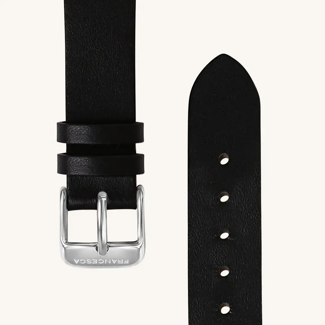 Black Leather Watch Band