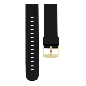 Black OOZOO rubber strap with gold clasp