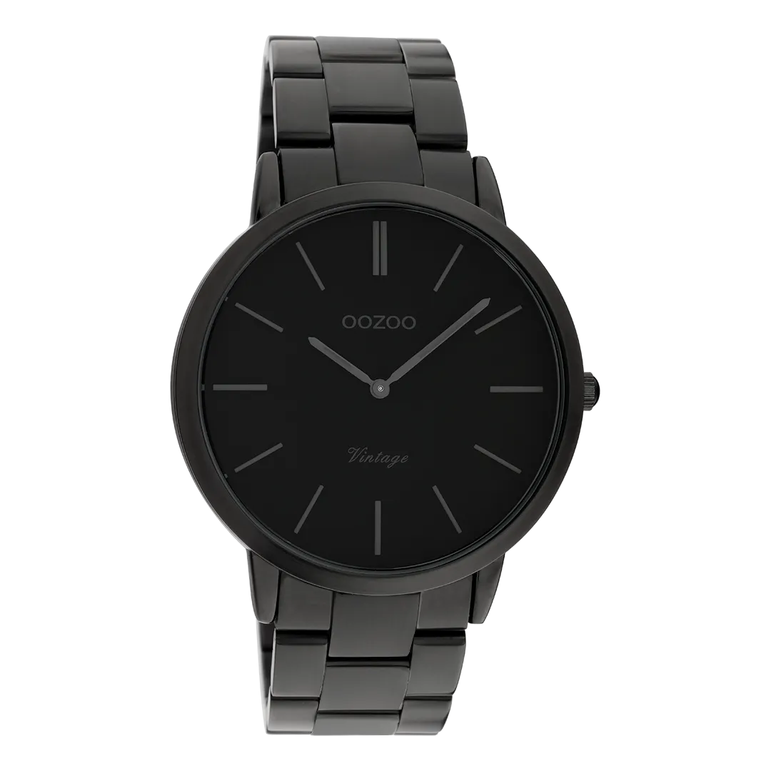 Black OOZOO watch with black stainless steel bracelet - C20025