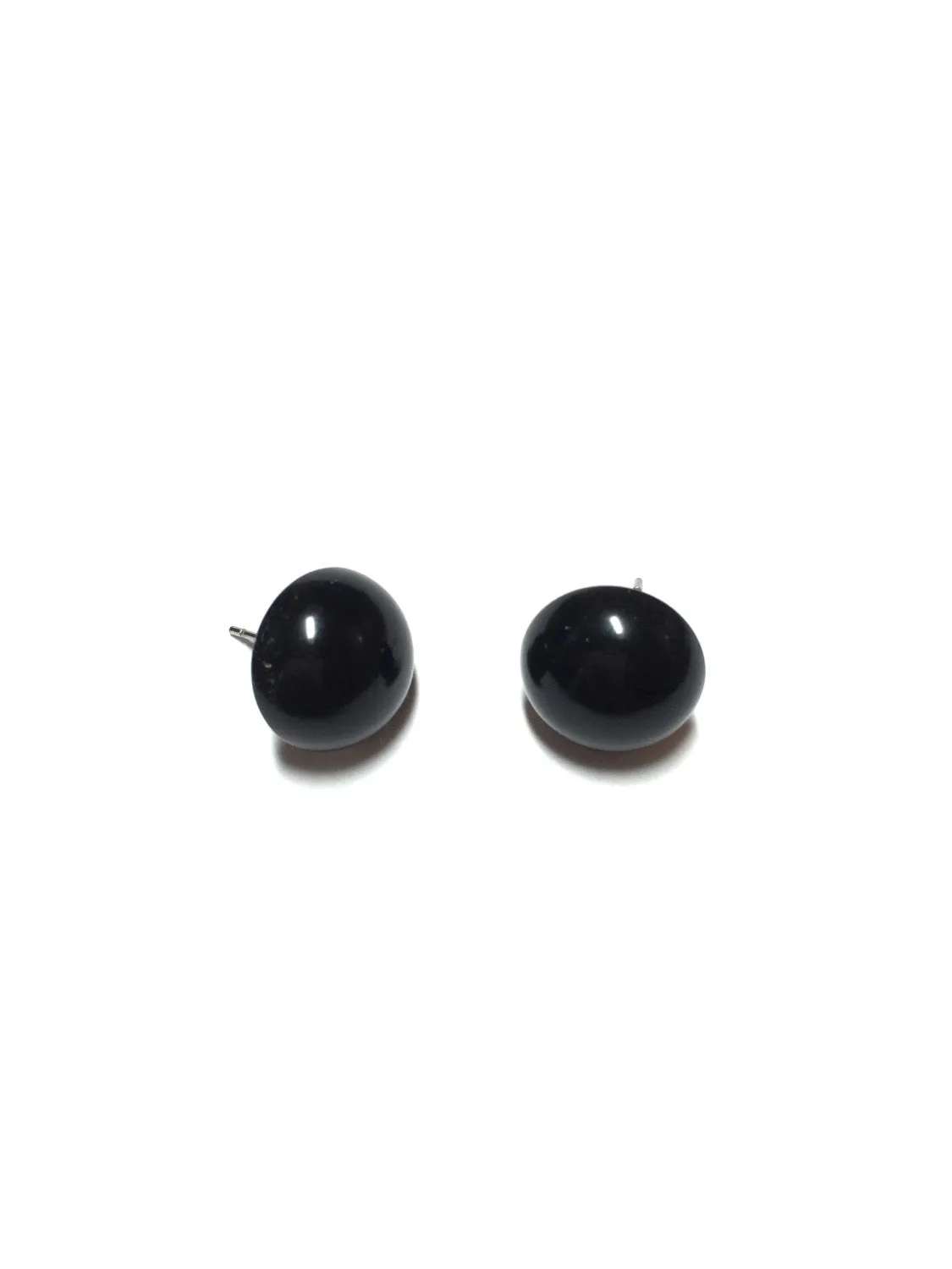 Black Retro Button Stud Earrings