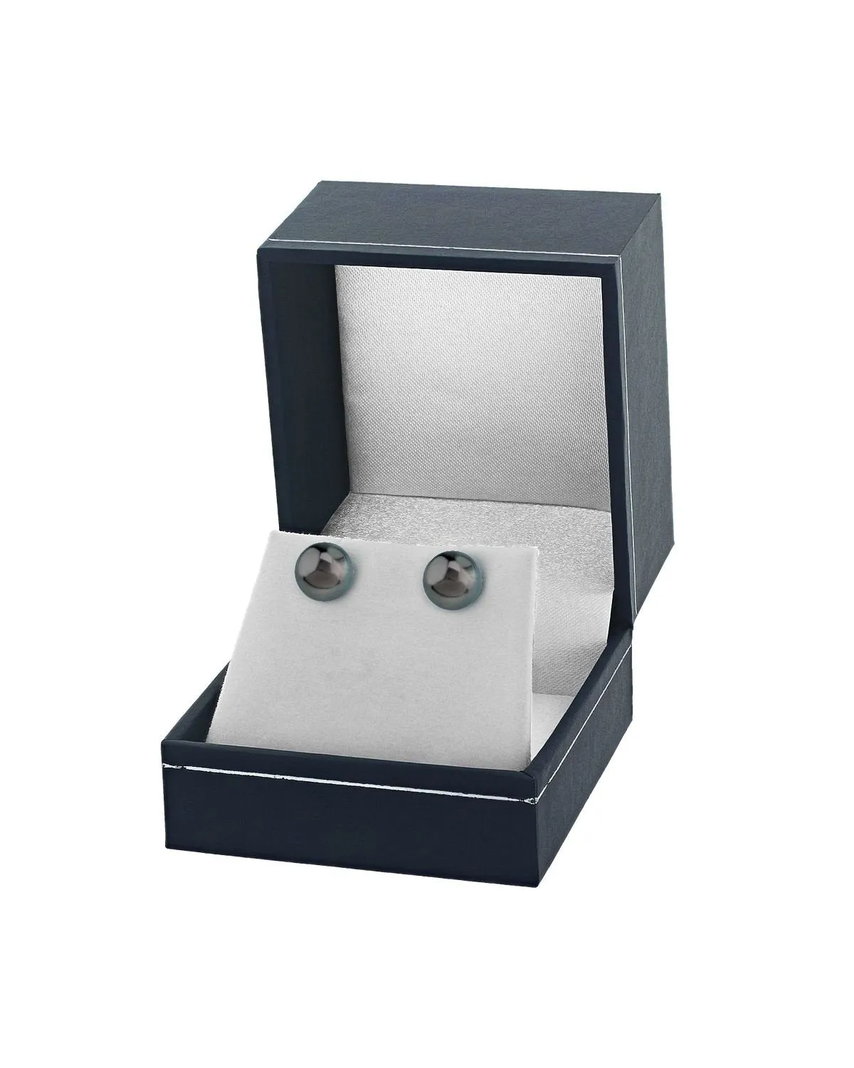 Black Tahitian Pearl Stud Earrings, 9.0-10.0mm