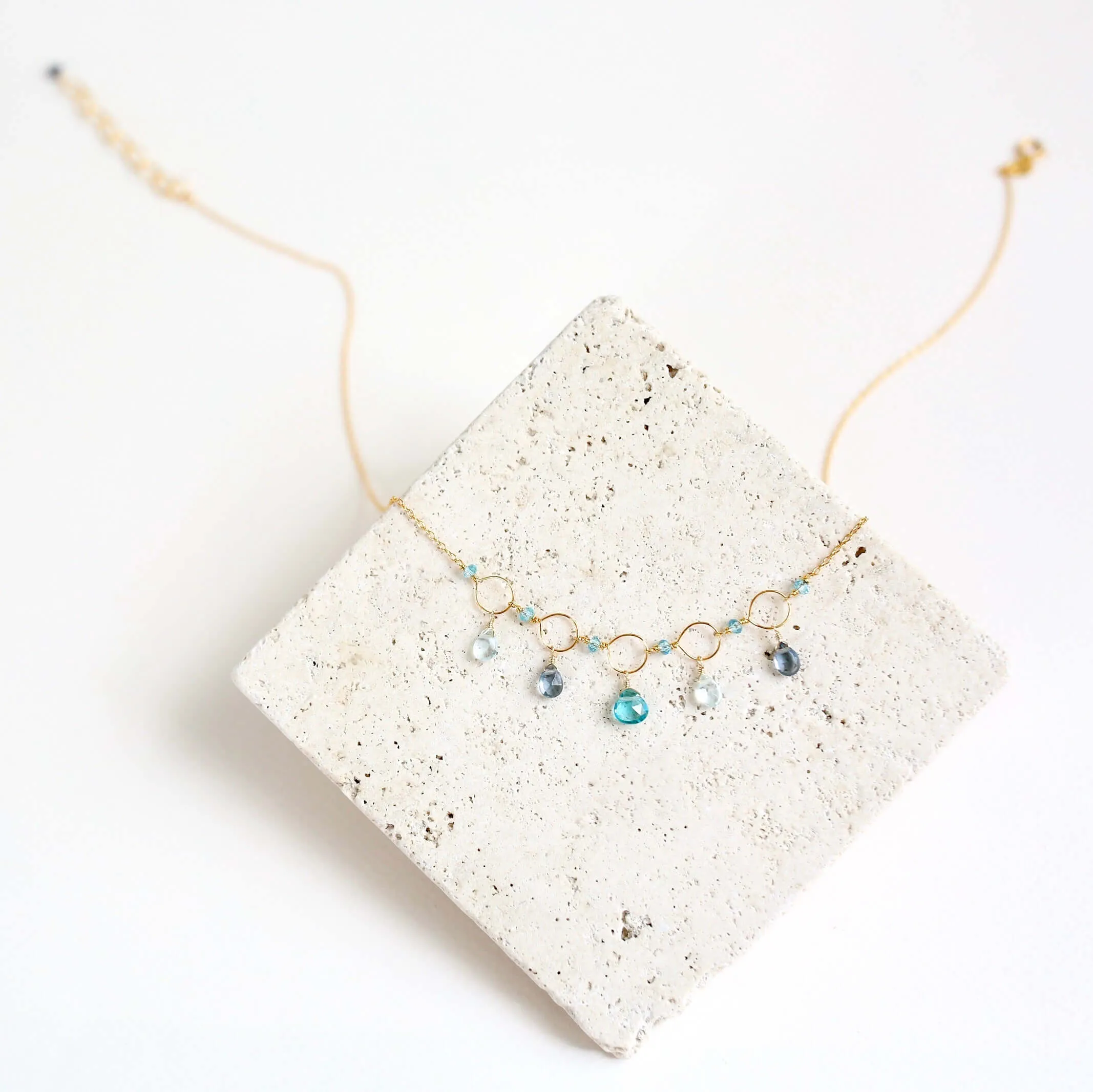 Blue Gemstone Mini Sparkler Necklace