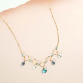 Blue Gemstone Mini Sparkler Necklace