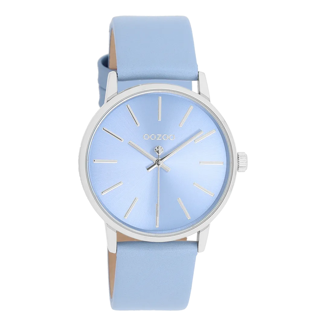 Blue OOZOO watch with blue leather strap - C11063