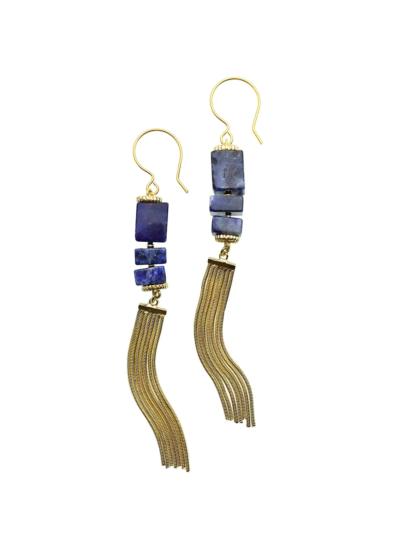 Blue Sodalite Tassel Earring CE024