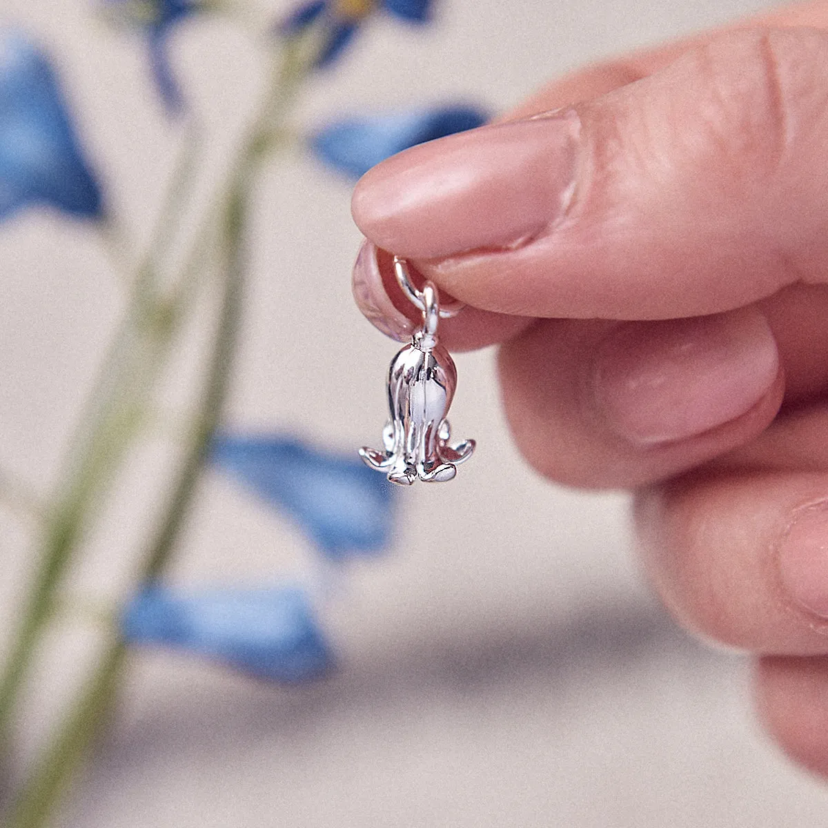 Bluebell Flower Silver Charm