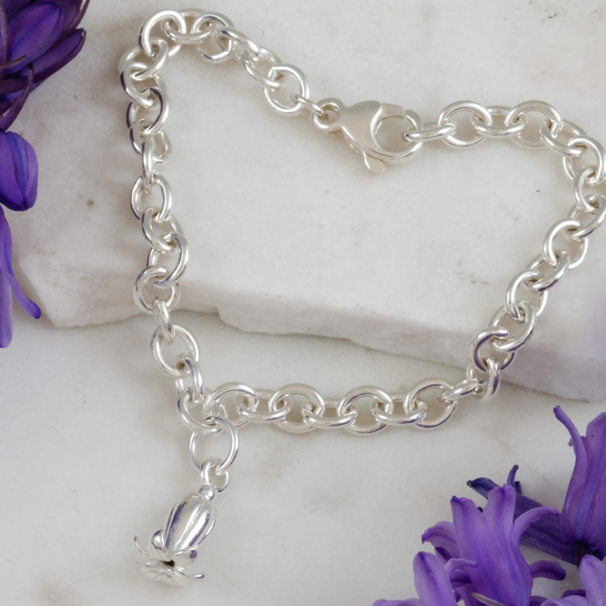 Bluebell Flower Silver Charm