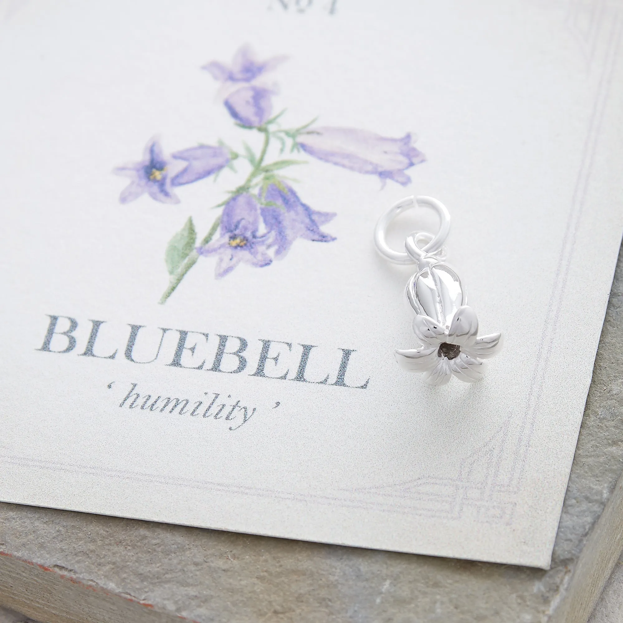 Bluebell Flower Silver Charm