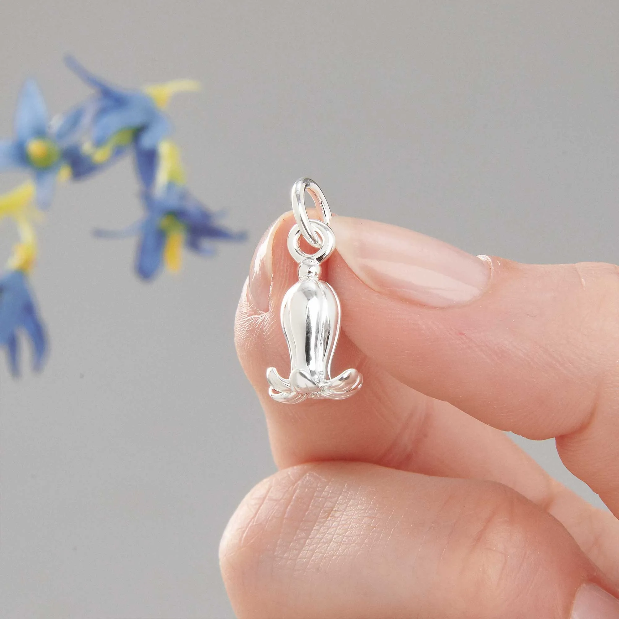 Bluebell Flower Silver Charm