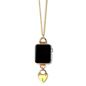 Bucardo Charm Apple Watch Necklace in Heartlock Gold Series 1-3