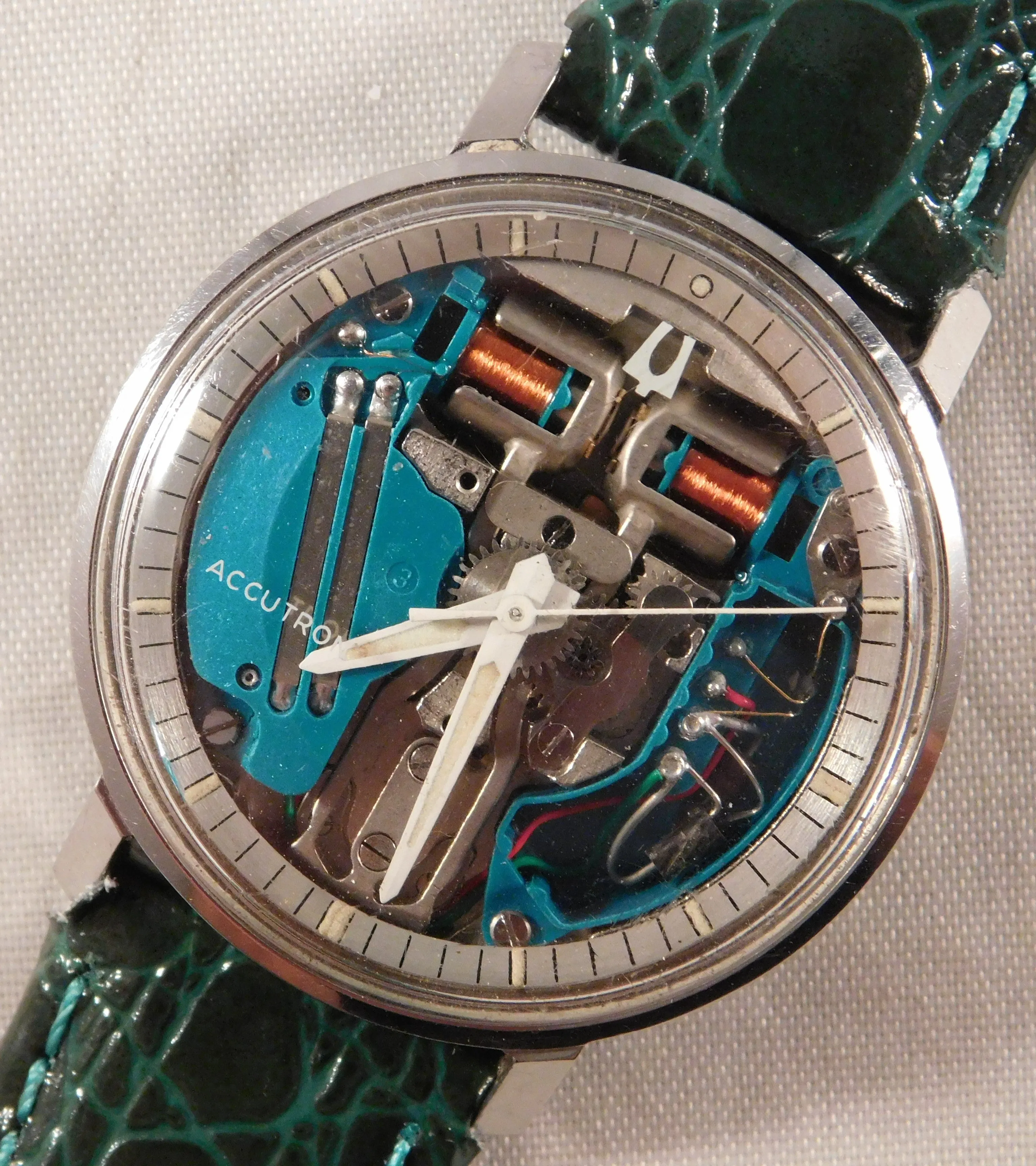 Vintage 1966 Bulova Accutron Spaceview 214 M6 SS Mens Tuning Fork Watch - 34mm