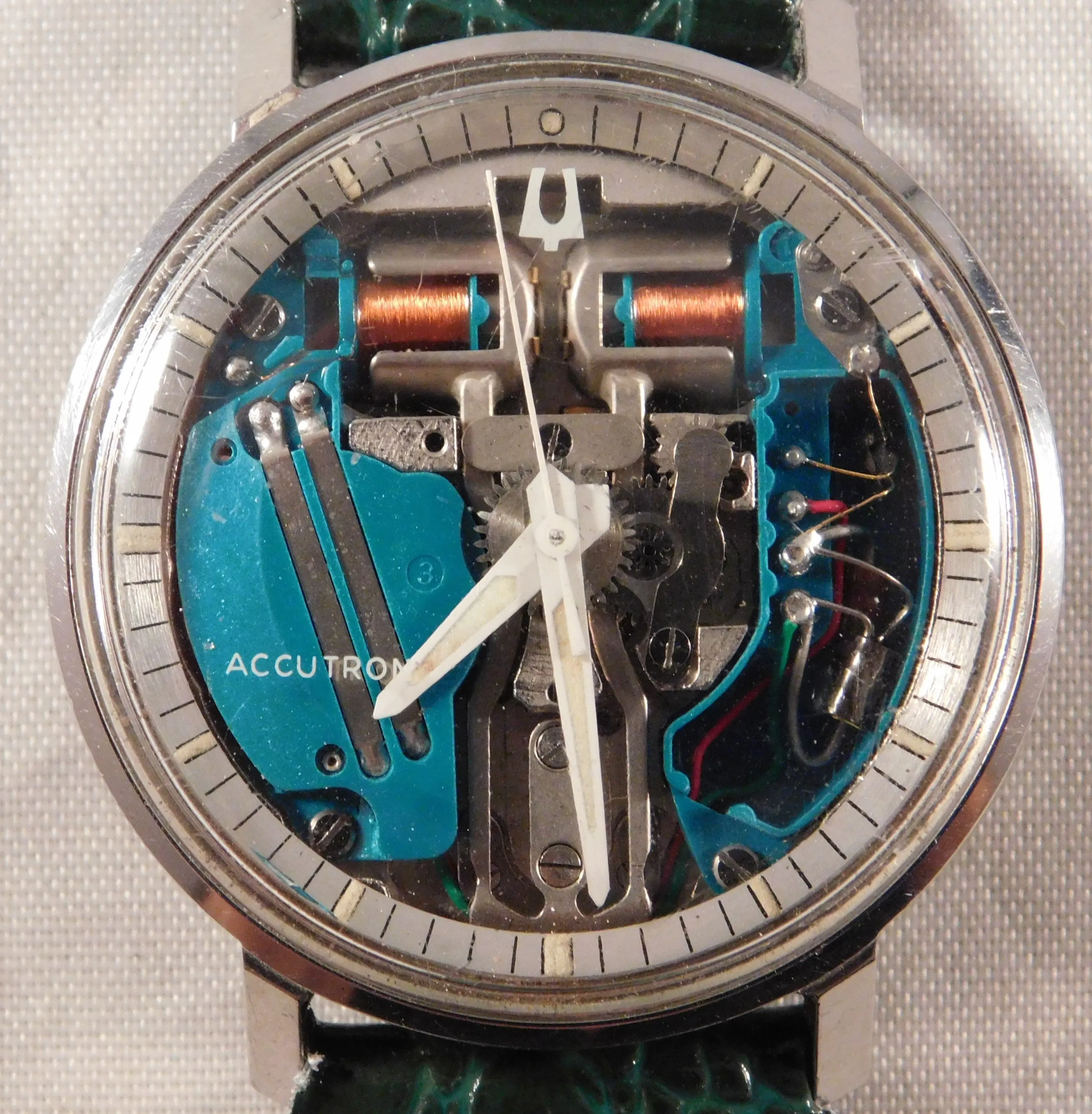 Vintage 1966 Bulova Accutron Spaceview 214 M6 SS Mens Tuning Fork Watch - 34mm