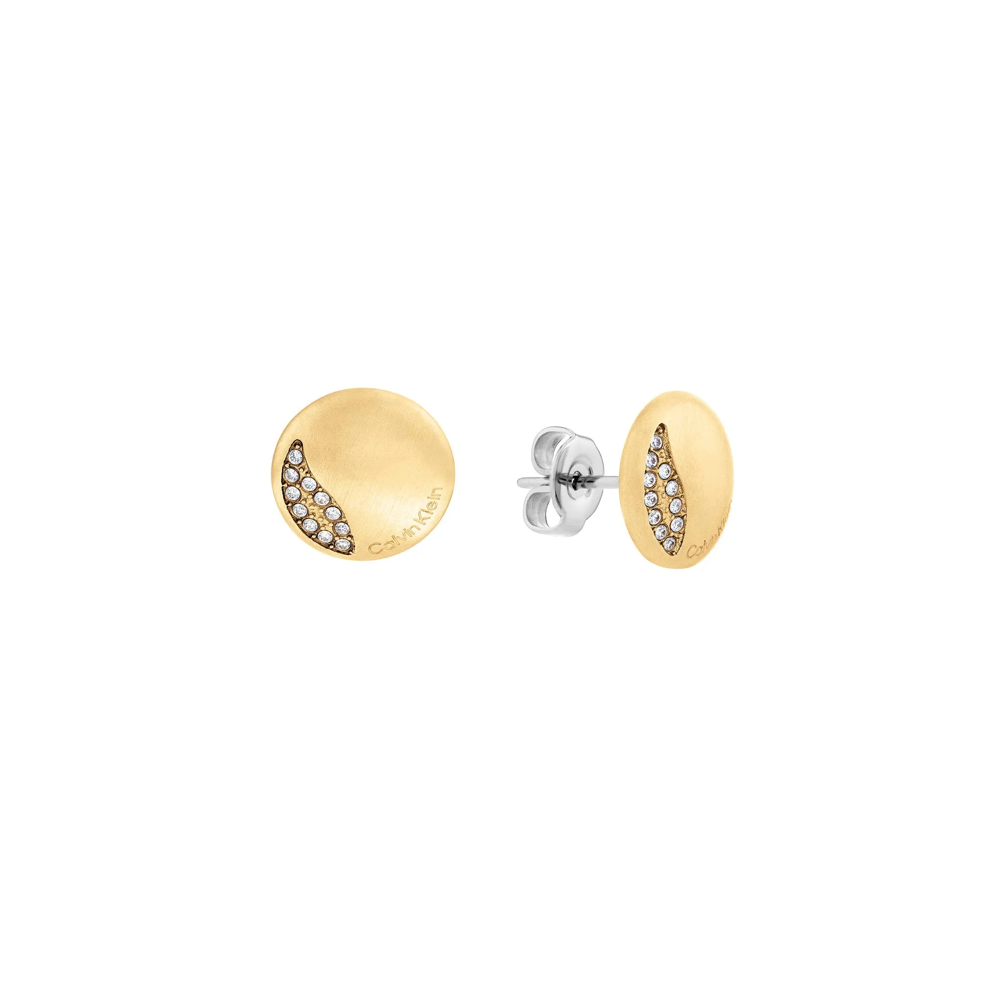 Calvin Klein Jewellery Gold Steel with Crystals Women's Stud Earrings - 35000138