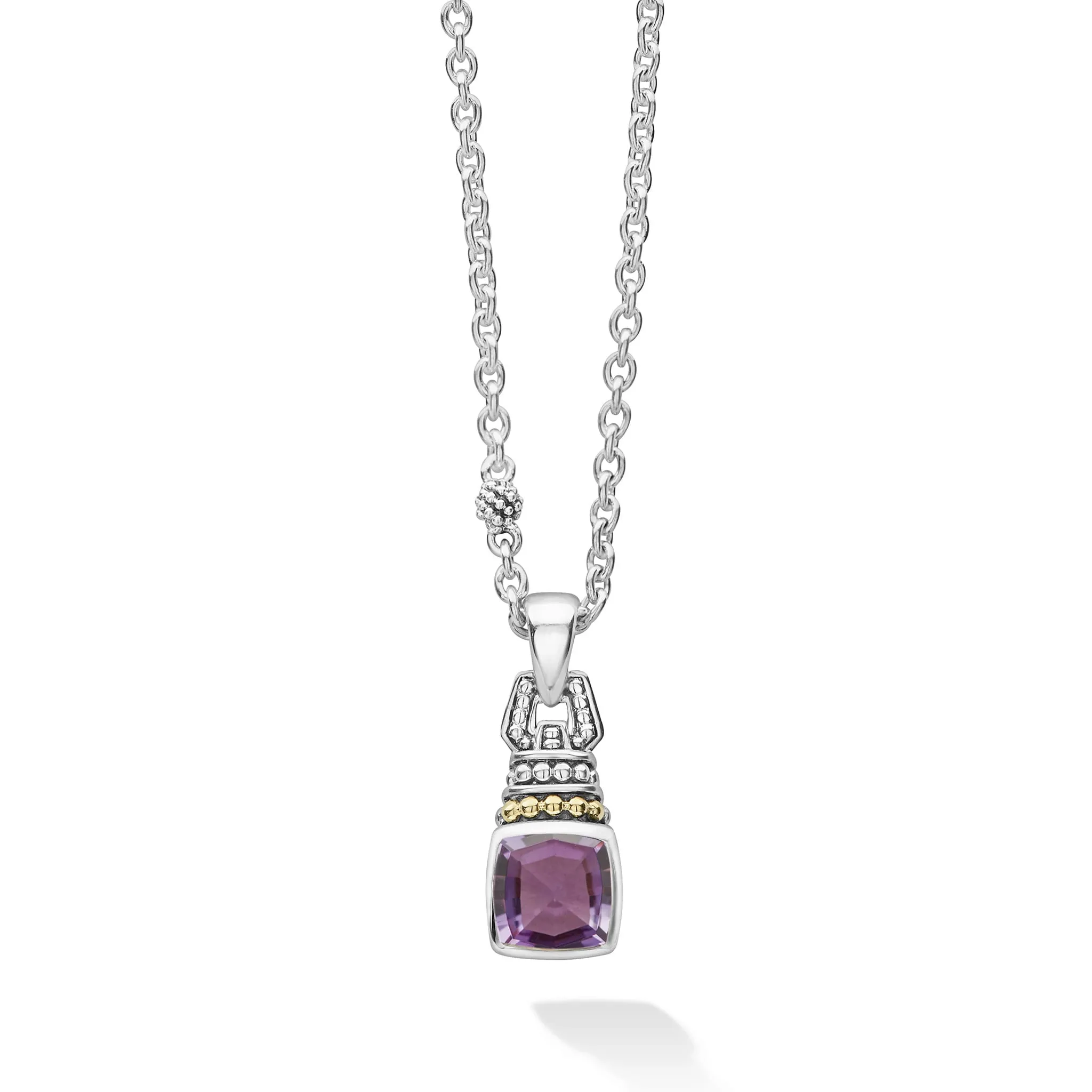 Caviar Color Amethyst Pendant Necklace