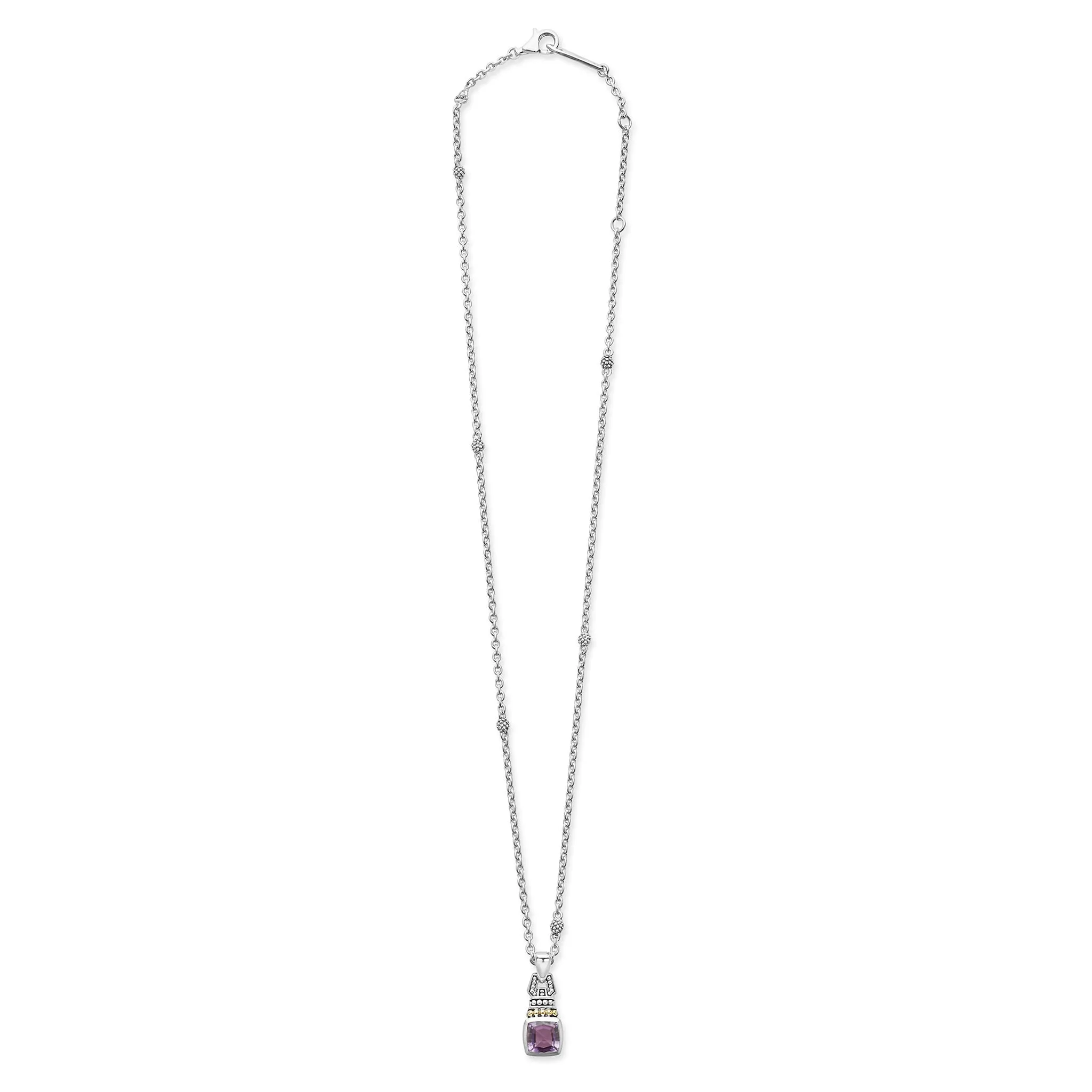 Caviar Color Amethyst Pendant Necklace