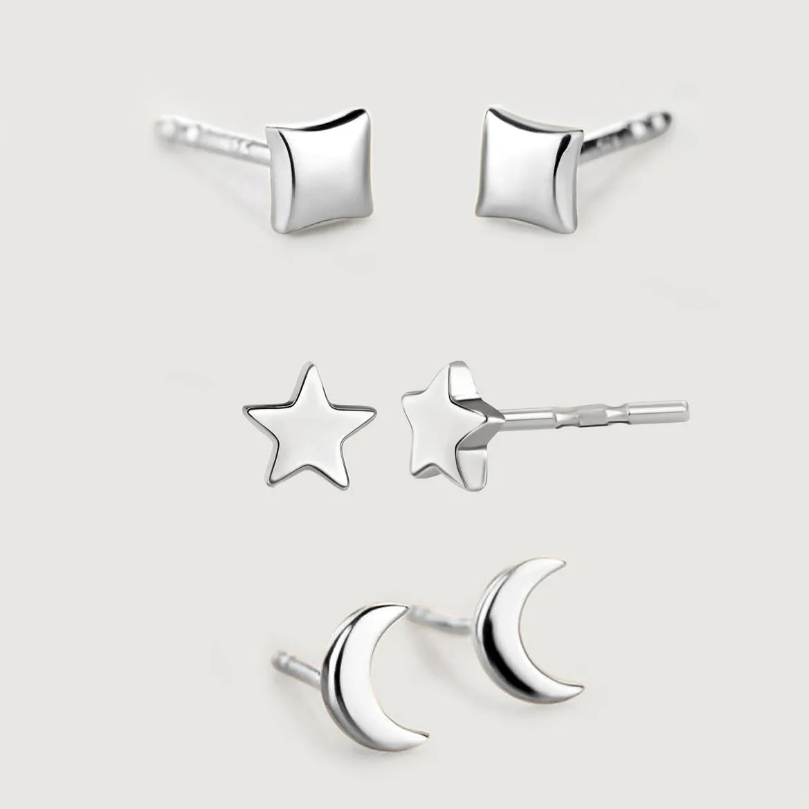 Celestial Trio: Half Moon Vampire, You're a Star, and Night Sky Earrings Set