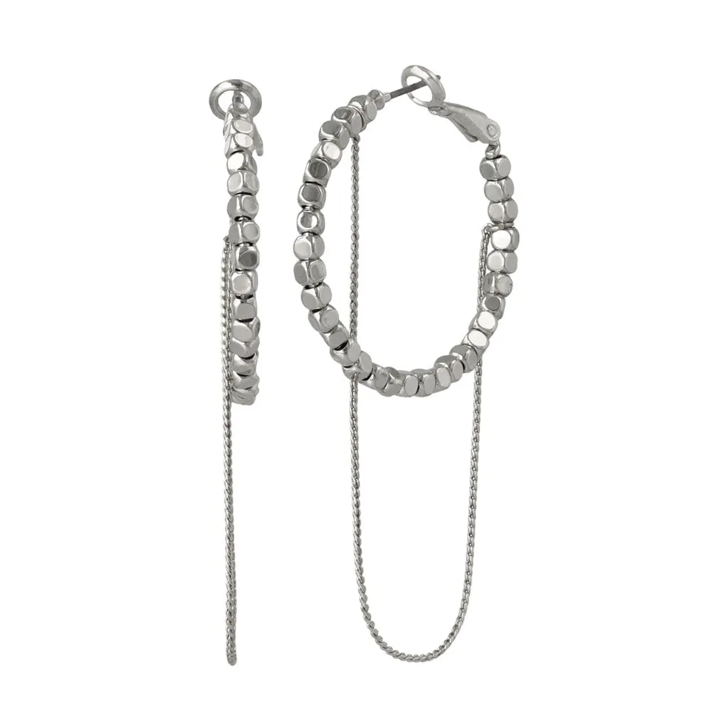 Chain and Hoop Layered Earrings