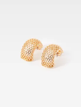 Chain Textured Half Hoop Earrings