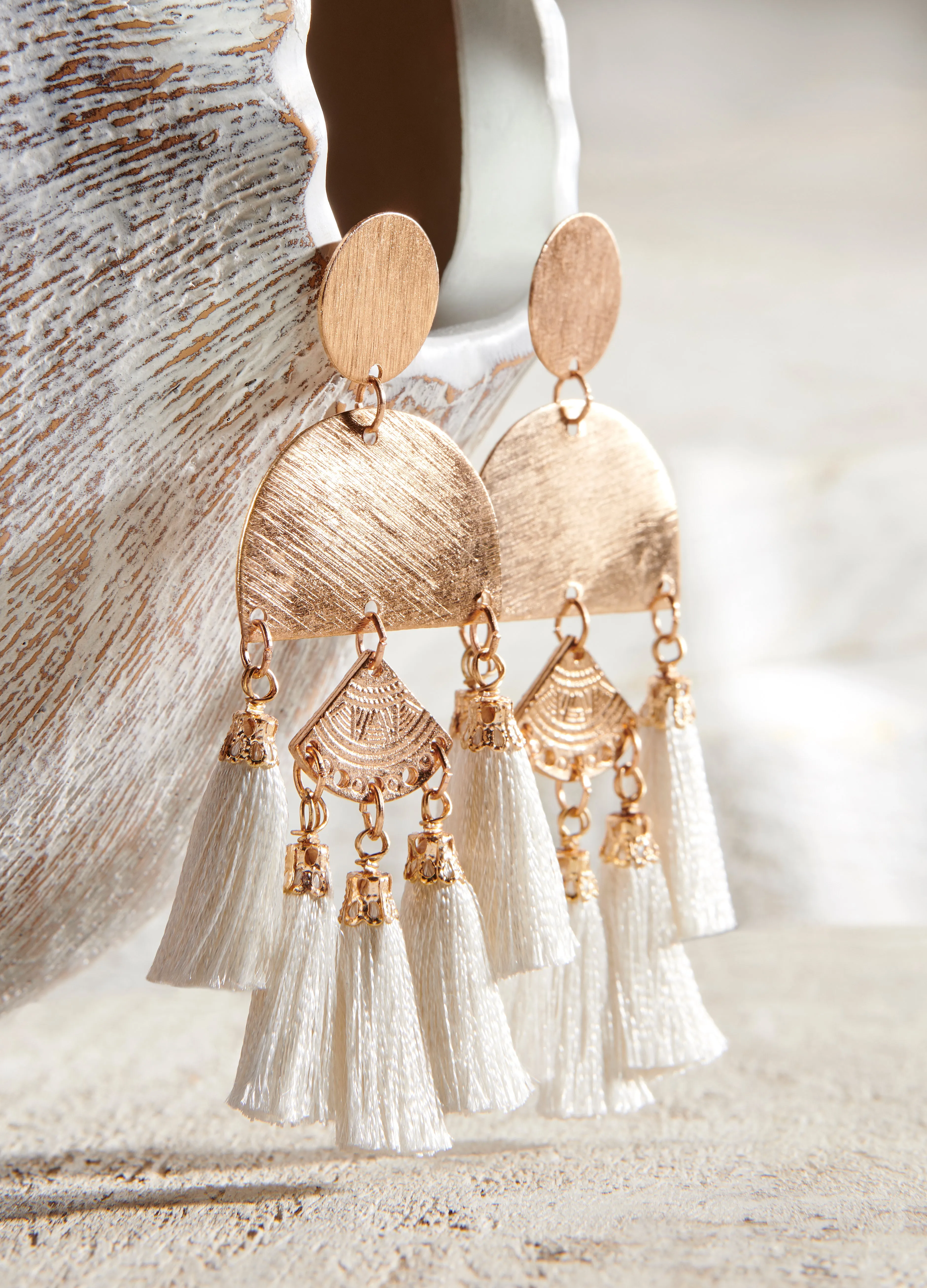 Charlie Paige Bold Tassel Earrings