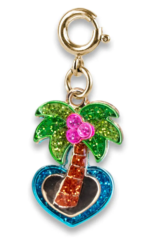 CHARM IT!  Gold Glitter Palm Tree Charm