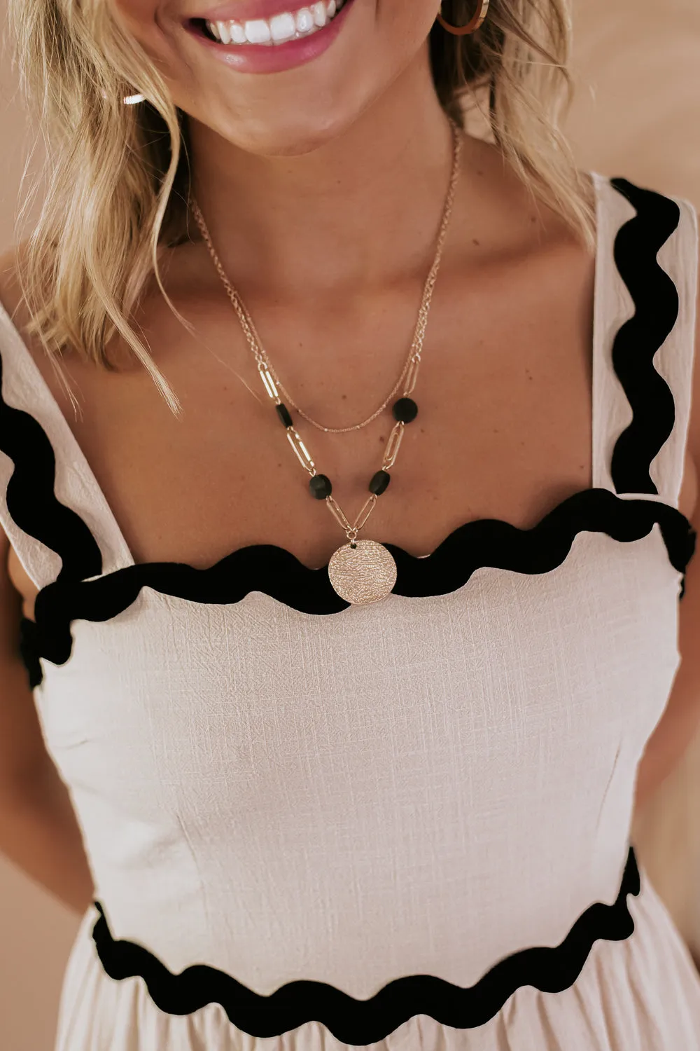 Chasing Sunsets Layered Necklace, Black