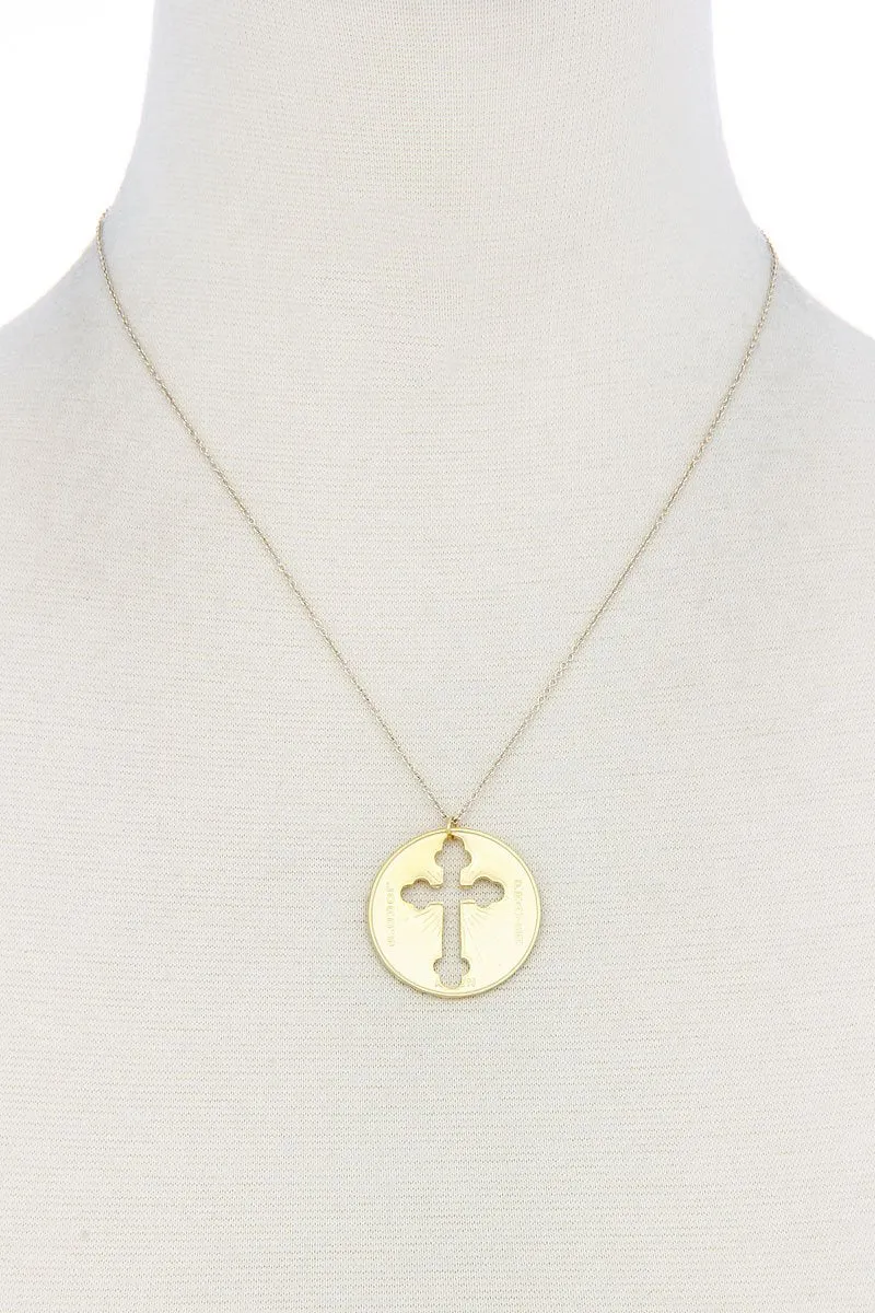 Chic Cross Coin Pendant Necklace