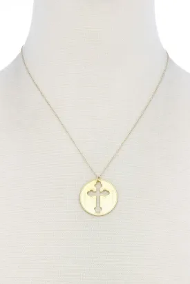 Chic Cross Coin Pendant Necklace