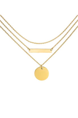 Circle Plate Necklace Gold