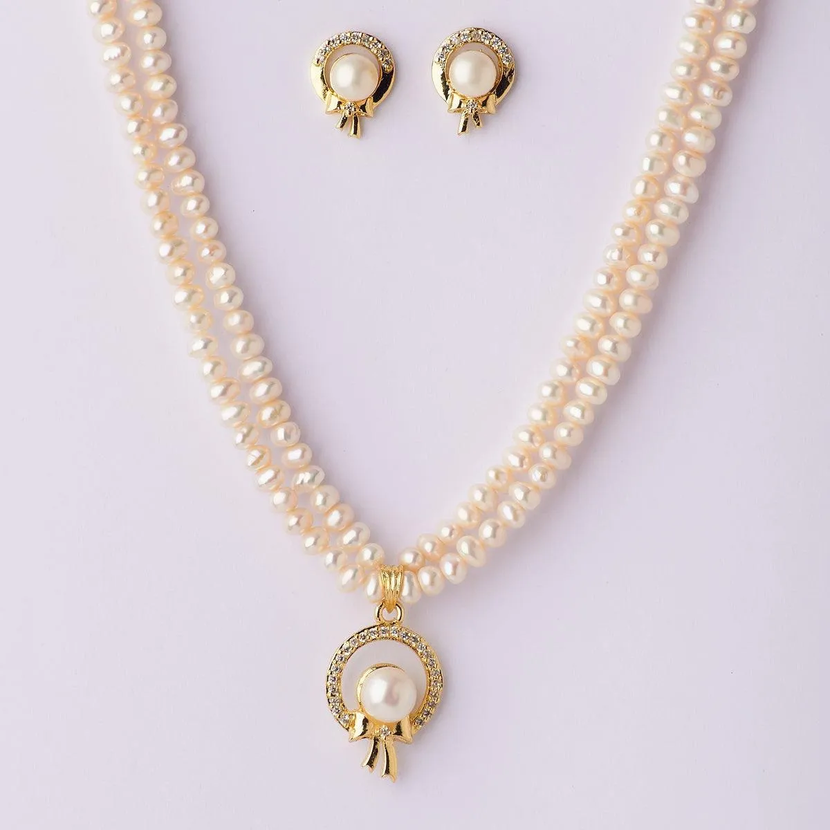 Classy Real Pearl Necklace Set